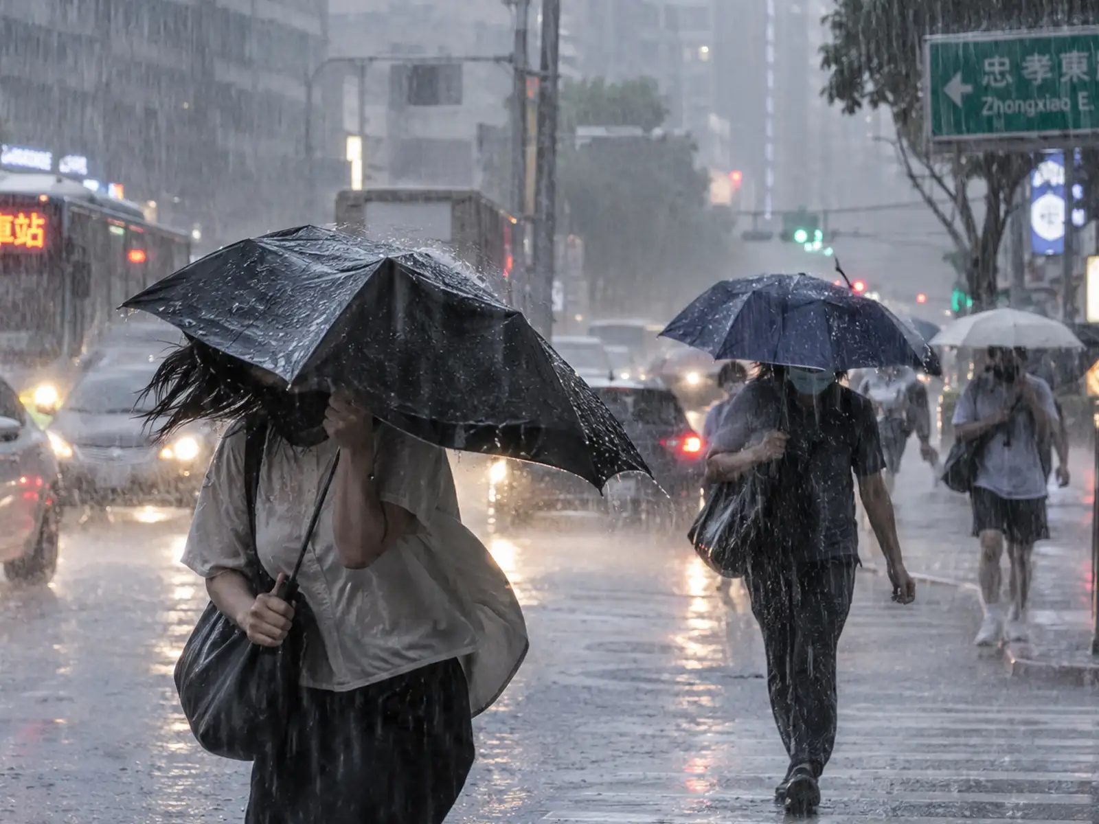北台灣暴雨急發大雨特報。(圖/AI生成示意圖)