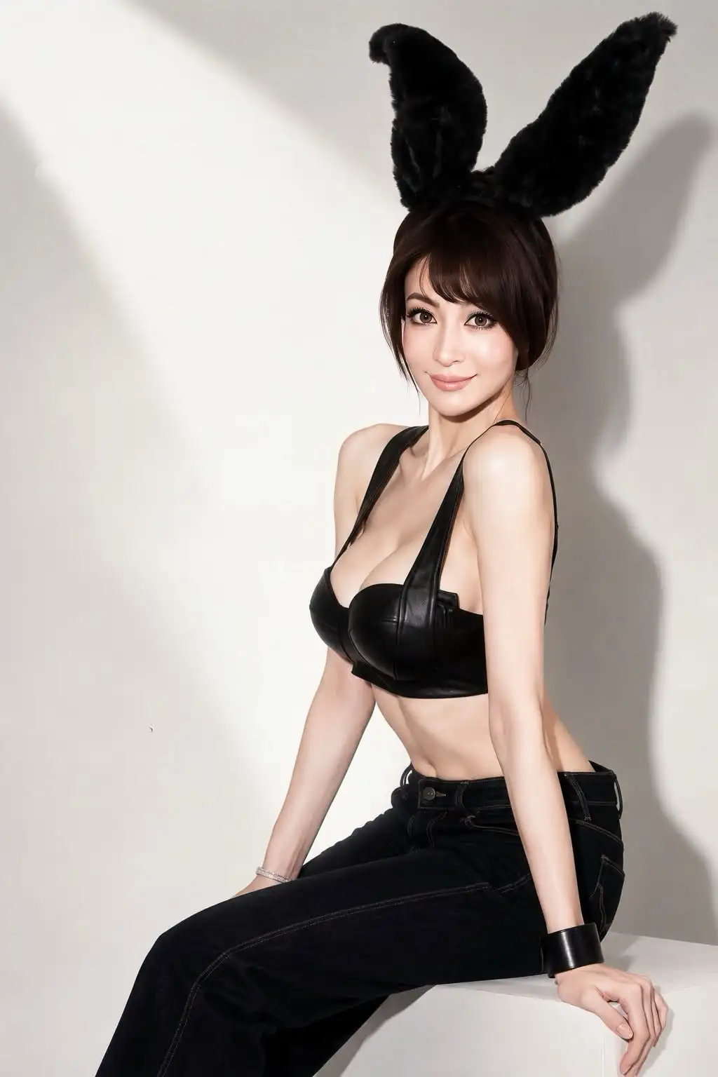 徐至琦穿回14年前兔女郎裝。(圖/徐至琦提供)